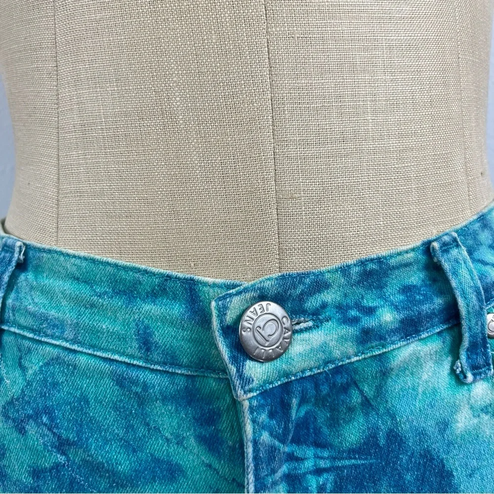 Roberto Cavalli 2000’s Y2K Euro Trash Tie Dye Floral Trippy Stretch Vintage Je… - Picture 4 of 9